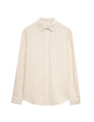 Regular Fit Pure Linen Striped Shirt