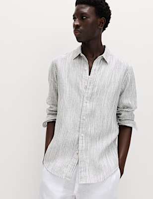 Pure Linen Striped Shirt