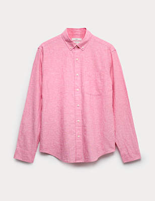 Regular Fit Cotton Linen Blend Shirt