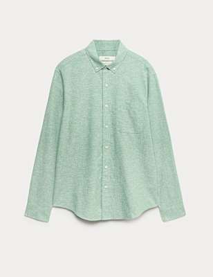 Regular Fit Cotton Linen Blend Shirt