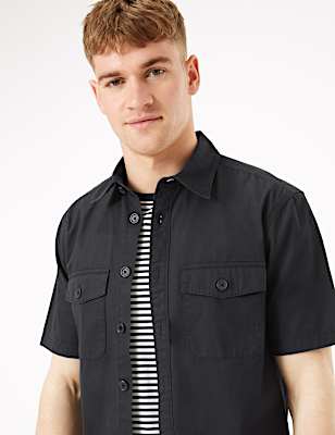 Pure Cotton Utility Overshirt