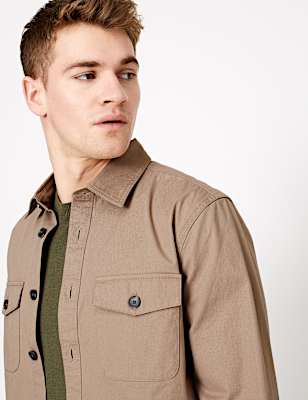 Pure Cotton Utility Overshirt