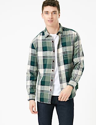 Pure Cotton Checked Overshirt