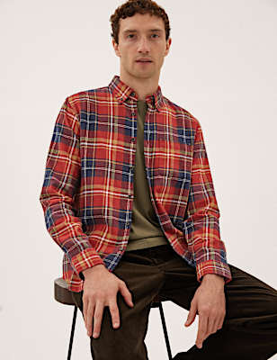 Pure Cotton Flannel Check Shirt
