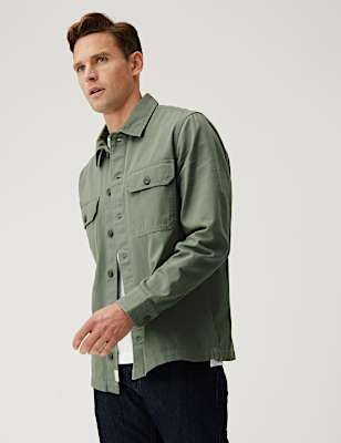 Pure Cotton Utility Overshirt