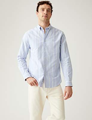 Pure Cotton Striped Oxford Shirt