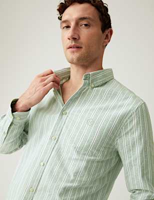 Pure Cotton Striped Oxford Shirt
