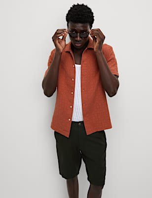 Easy Iron Pure Cotton Textured Shirt