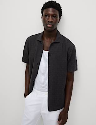 Easy Iron Pure Cotton Textured Shirt