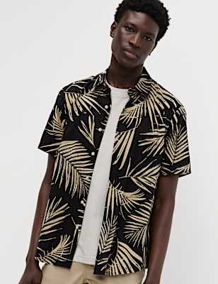 Regular Fit Cotton Blend Short Sleeve Shirt