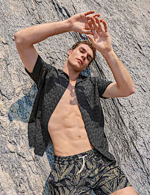 Regular Fit Short Sleeve Embroidered Shirt