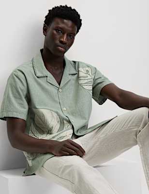 Cotton Rich Short Sleeve Floral Shirt