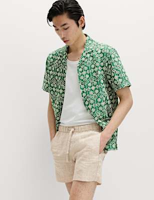 Pure Cotton Embroidered Short Sleeve Shirt