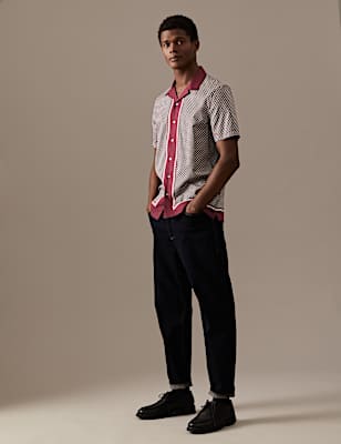 Cotton Rich Border Print Shirt