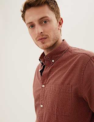 Easy Iron Pure Cotton Pindot Shirt