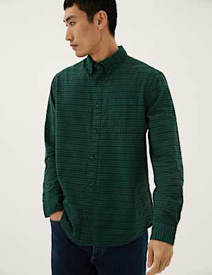 Pure Cotton Check Oxford Shirt
