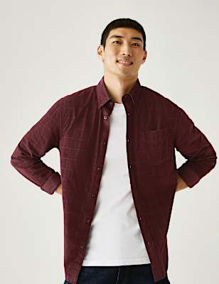 Pure Cotton Corduroy Check Shirt