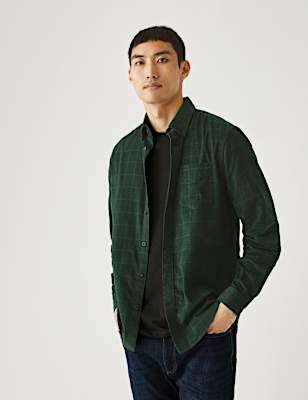 Pure Cotton Corduroy Check Shirt
