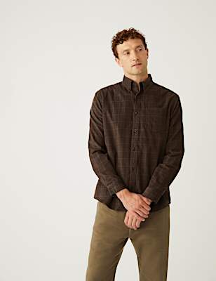 Pure Cotton Corduroy Check Shirt