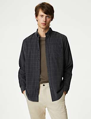 Pure Cotton Corduroy Check Shirt