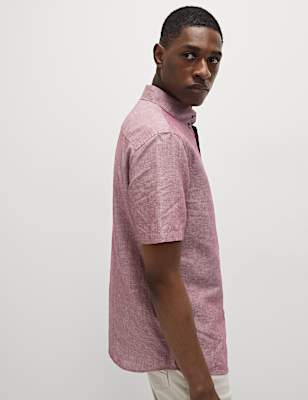 Linen Cotton Short Sleeve Shirt
