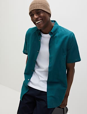 Linen Cotton Short Sleeve Shirt