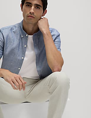 Linen Cotton Short Sleeve Shirt