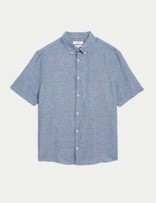 Linen Cotton Short Sleeve Shirt