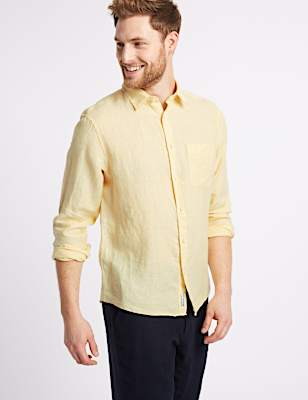 Pure Linen Shirt with Pocket