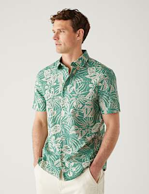 Pure Cotton Hawaiian Cuban Collar Shirt