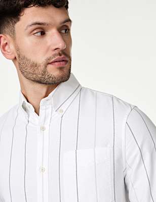 Pure Cotton Striped Oxford Shirt