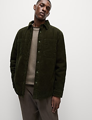Corduroy Borg Lined Shacket