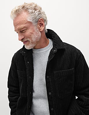 Corduroy Borg Lined Shacket