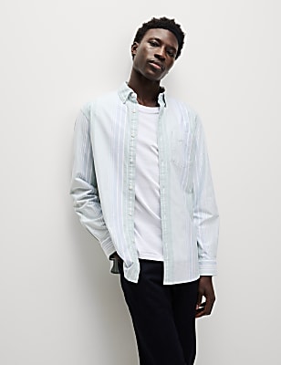 Pure Cotton Striped Oxford Shirt
