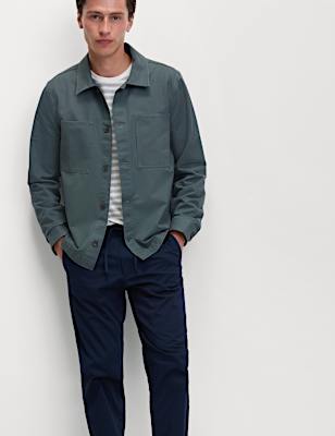 Pure Cotton Herringbone Overshirt​