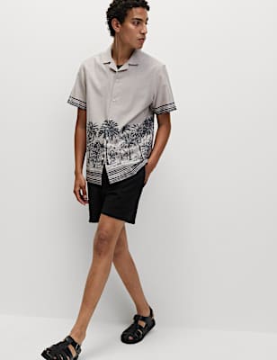 Regular Fit Cotton Blend Short Sleeve Shirt