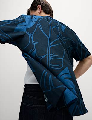 Linen Rich Leaf Print Shirt