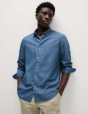 Regular Fit Long Sleeve Denim Shirt