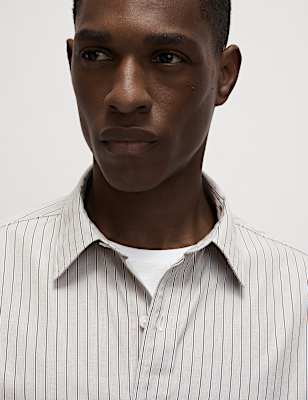 Pure Cotton Striped Oxford Shirt