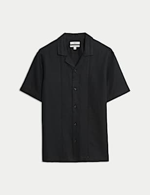 Short Sleeve Linen Blend Shirt