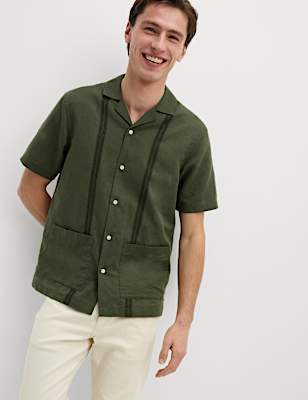 Regular Fit Cotton Linen Blend Shirt