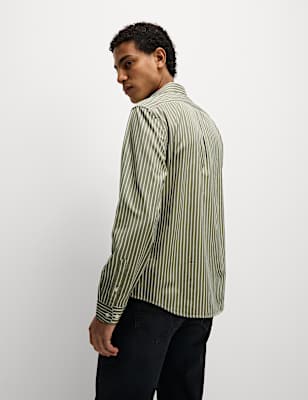 Regular Fit Pure Cotton Striped Oxford Shirt