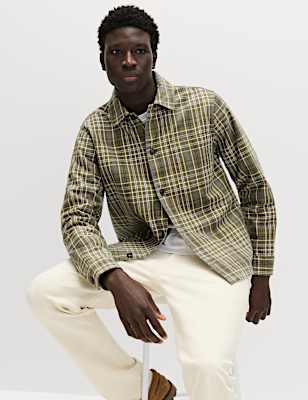 Pure Cotton Check Overshirt