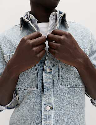 Pure Cotton Denim Overshirt