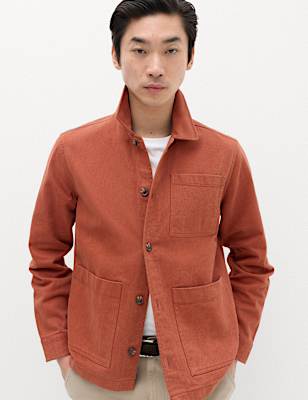 Regular Fit Pure Cotton Twill Overshirt