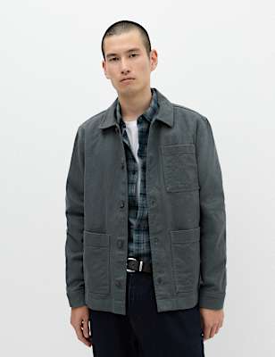 Regular Fit Pure Cotton Twill Overshirt
