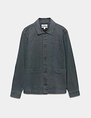 Regular Fit Pure Cotton Twill Overshirt