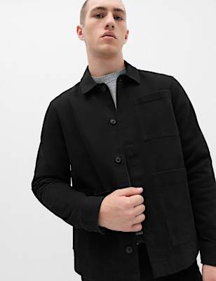 Regular Fit Pure Cotton Twill Overshirt