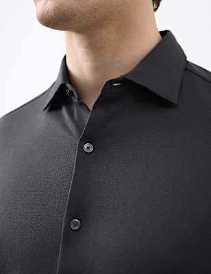 Slim Fit Easy Iron Pure Cotton Jersey Shirt