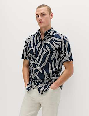 Pure Cotton Floral Short Sleeve Shirt